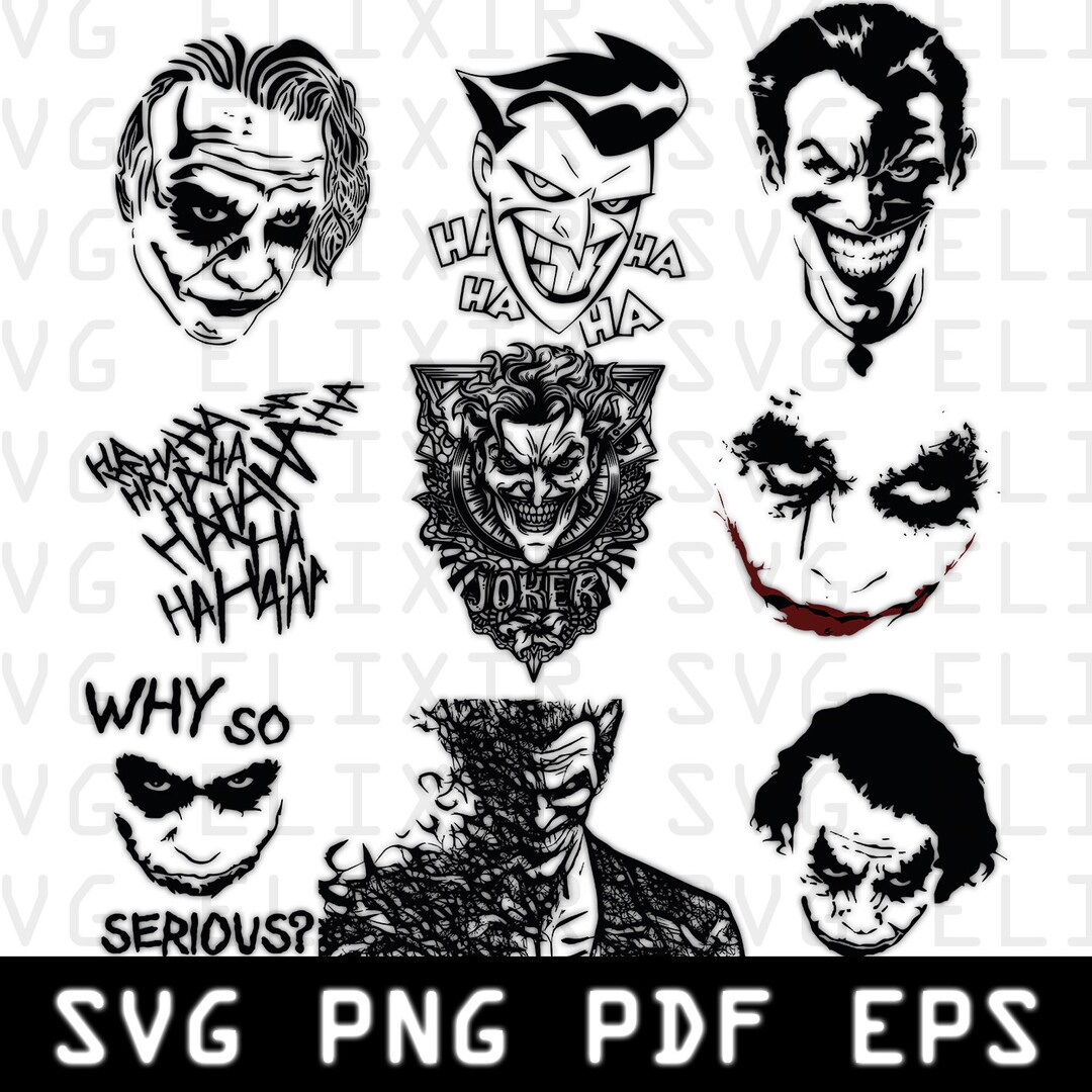 Joker SVG Joker Vector Joker Silhouette SVG Joker Etsy
