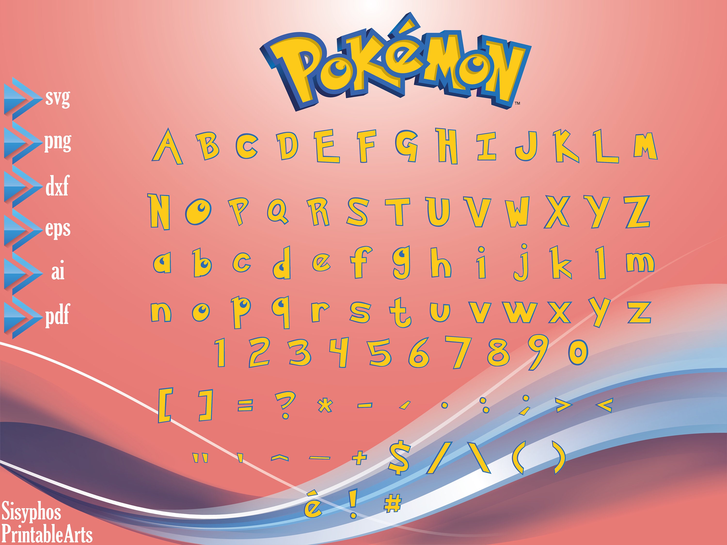 Pokemon Font Pokemon SVG Pokemon Alphabet Poke Ball Font Etsy