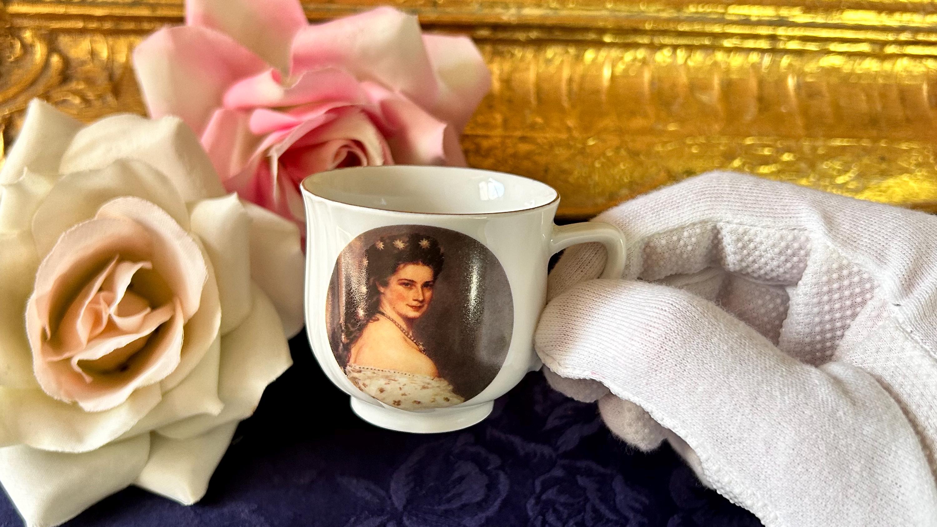 Porcelain Cup Featuring Sissi: A Symbol of Timeless Beauty, original vintage porcelain cup for tea or coffee