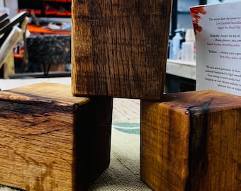Oak Block 15cm Solid Wood Oak – Handmade Reclaimed Wood, by Oceanic Woodstore