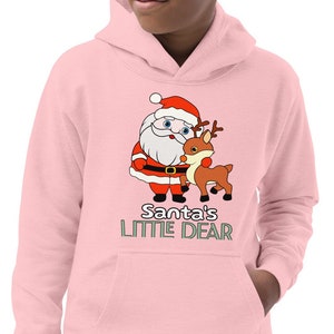 Santa's Little Dear Christmas Kids Hoodie-Xmas/Deer/Cute/Holidays/Gift
