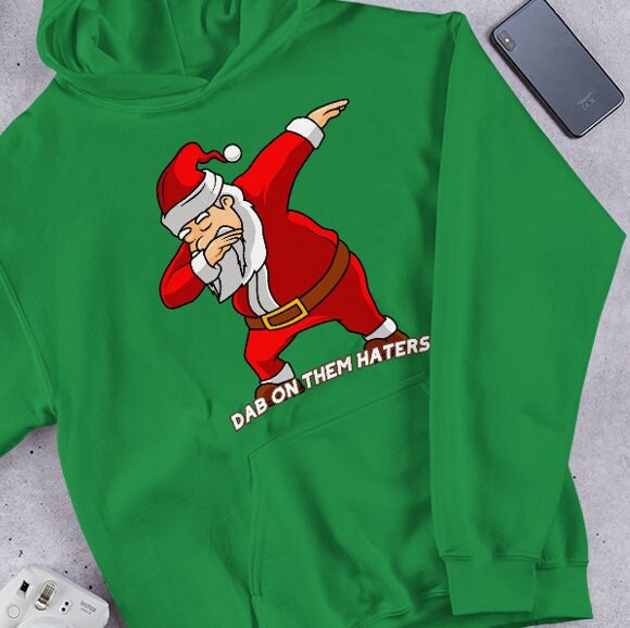 Dab On Them Haters Santa Claus Dabbing Christmas Unisex Hoodie, Xmas/Joke/Celebration