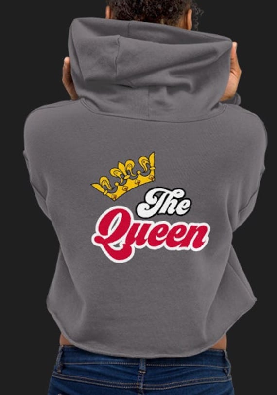Queen crop hoodie hot sale