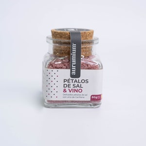 aurumium / Salt & Wine Petals, 80g jar / Spring Salt / 100% Pure Natural / Unrefined / Native Product / Dish Decoration
