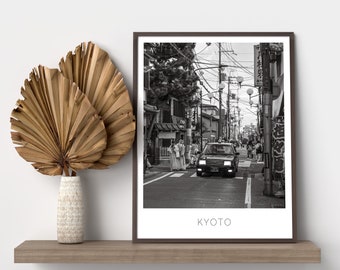 Poster • Photographie du Japon • Noir et blanc • Décoration murale • Cadre photo • Art mural unique • Impression photo • Kyoto
