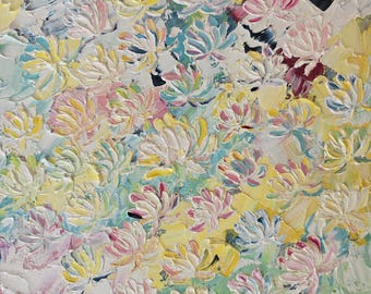 Vintage Garden – 3D sculpturaal olieverfschilderij – 30 x 30 cm gemengde techniek