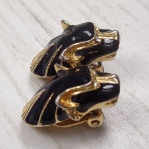 Rare 1970s Vintage Egyptian Revival Adian Mann Signed Cat Clip-On Earrings Goddess Cat Earrings image 1