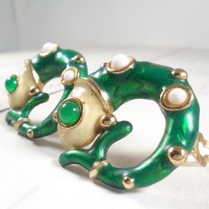 Signed Lanvin Paris Fish Clip On Earrings. Statement Earrings. Designer 1970s. Rare.