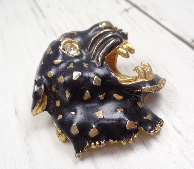 Large Vintage Leopard/Panther Brooch Unsigned 1940s-1950s Hattie Carnegie image 3