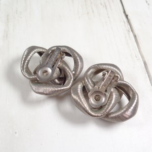 Vintage Askew of London Designer Silver Tone Clip On Earrings image 6