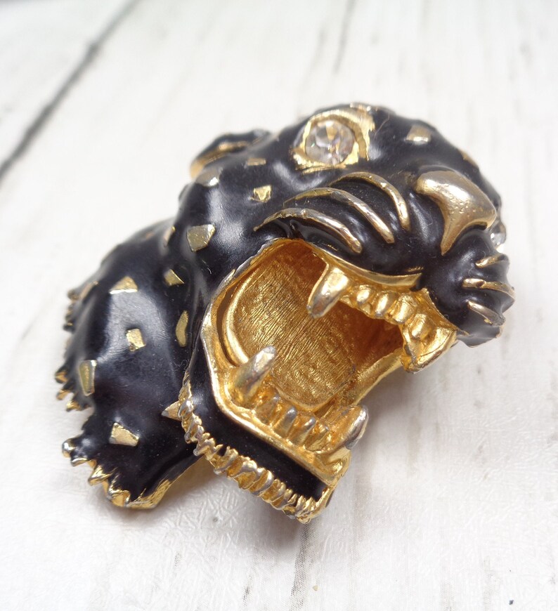 Large Vintage Leopard/Panther Brooch Unsigned 1940s-1950s Hattie Carnegie image 2