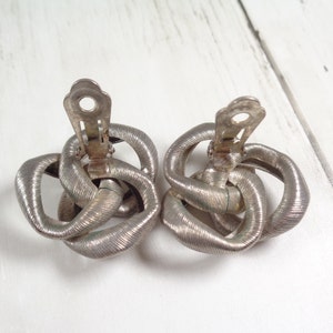 Vintage Askew of London Designer Silver Tone Clip On Earrings image 5