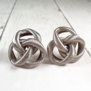 Vintage Askew of London Designer Silver Tone Clip On Earrings image 2