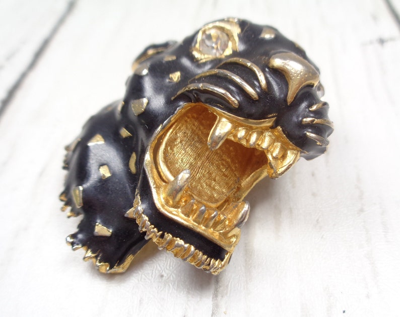 Large Vintage Leopard/Panther Brooch Unsigned 1940s-1950s Hattie Carnegie image 4