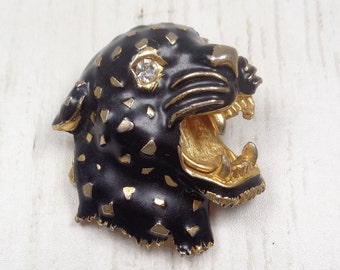 Large Vintage Leopard/Panther Brooch - Unsigned 1940s-1950s Hattie Carnegie