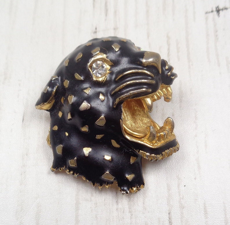 Large Vintage Leopard/Panther Brooch Unsigned 1940s-1950s Hattie Carnegie image 1