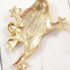 Very Large Vintage Frog/Toad Brooch, Unusual, Gold Tone, 70s Statement Pin image 7