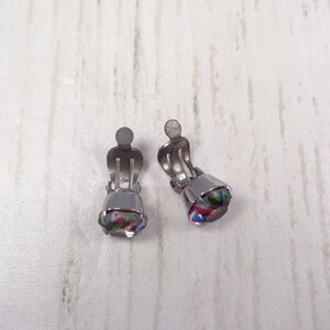 Vintage 1950s Rainbow Crystal Clip-On Earrings 画像 7