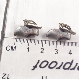 Vintage 50s Dutch Clog Clip On Earrings. Silver Tone Clog Earrings. Unusual. image 9