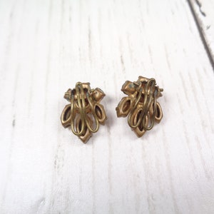 1950s Vintage Silver Clip-On Earrings with Clear Rhinestones Timeless Elegance for Brides and Special Occasions image 7