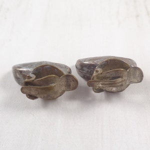 Vintage 50s Dutch Clog Clip On Earrings. Silver Tone Clog Earrings. Unusual. image 8