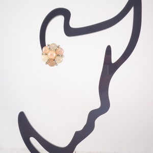 Vintage 1960s Peach Bead Clip On Earrings image 6