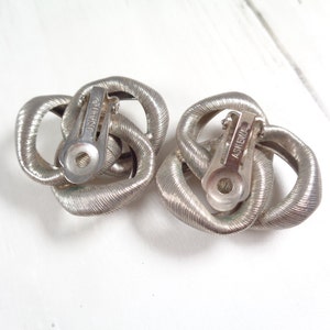 Vintage Askew of London Designer Silver Tone Clip On Earrings image 7