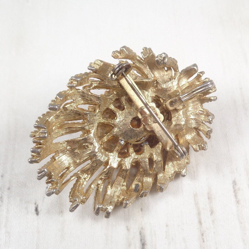 Vintage 1960s Brutalist Brooch with Faux Seed Pearls image 5