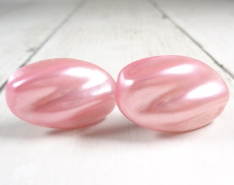 Candy Pink Vintage Clip On Earrings