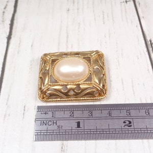 Signed Vintage Richelieu Brooch from the 1960s with Faux Pearl image 2