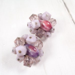 Vintage 1950's Bead Clip On Earrings. Made in Western Germany. image 4