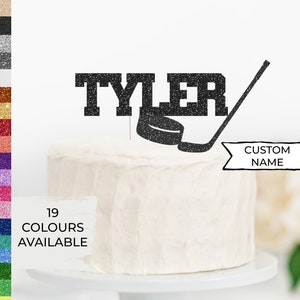 Custom Hockey Cake Topper, Hockey Themed Topper, Hockey Birthday Cake Topper, Name Topper, Sports Birthday Theme, Sports Boy Girl Birthday
