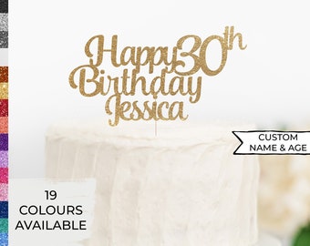 Custom Cake Topper, Custom Happy Birthday Cake Topper, Cardstock Cake Topper, Name Topper, Centerpiece, Name Decoration, Party Decoration