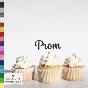 Prom Graduation Cupcake Topper, Prom Party Cupcake Topper, Cardstock Topper, Name Topper, Cupcake, Prom Party Decoration, Decoration