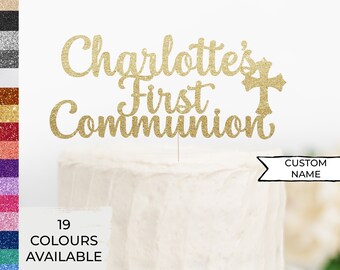 First Communion Custom Cake Topper, Custom Baptism Name Cake Topper, God Bless, Holy Communion Topper, Name Topper,Christening,Confirmation