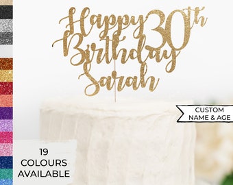 Custom Cake Topper, Custom Happy Birthday Cake Topper, Cardstock Cake Topper, Name Topper, Centerpiece, Name Decoration, Party Decoration