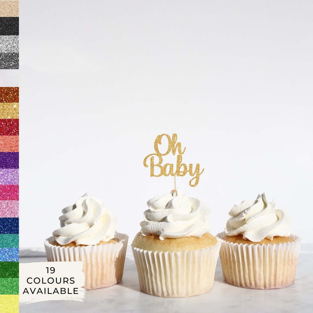 Halloween Baby Shower Cupcake Toppers - 36pcs Batty For Baby Decor, Double-Sided, Gender Reveal Party Supplies - View #7