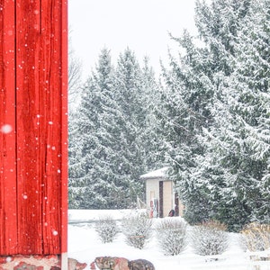 Winter Barn Landscape Photo Print