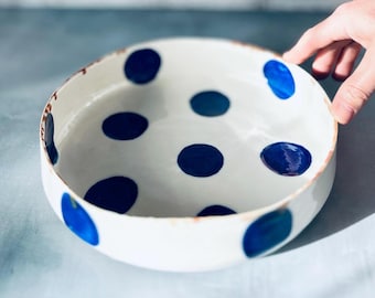 Handgefertigte U-Schale aus Porzellan, feines handgefertigtes Geschirr mit geometrischen Mustern, Tischdekoration, alltägliche Schüssel, handgefertigtes Geschenk für ein Zuhause
