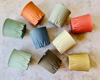 Macaron Crystal Coffee Cups Collection , Natural Pastel Colors Minimal Cups,  Pigmented Hand-Painted Limoges Porcelain