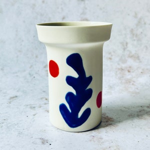 Fine Porcelain Coffee Cup, Handmade Coral Design Mug, Handpainted Drinkware, Safe for Hot Beverages, Housewarming Gift, Home Decor
