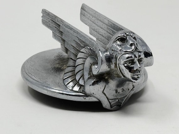 1929-31 Chevrolet Aviator Winged Goddness Viking Hood Ornament