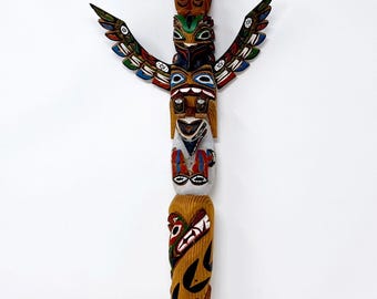 Vintage Thunderbird Totem | Hand-carved & Painted Indigenous