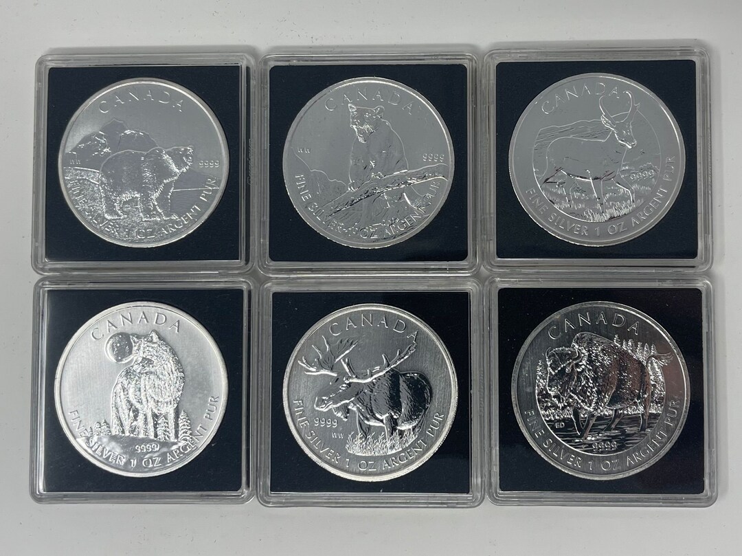 RCM 2011-2013 Wild Life Silver Coin Collection Six 1 Oz Silver Dollars ...