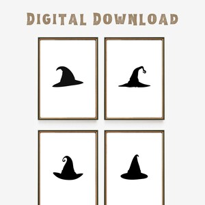 Witch&#39;s Hats, Halloween digital print, instant download fall spooky decor