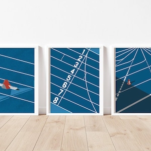 Track Digital Art Instant Download; Track and Field, Running, Sports, Gym, Competition, Blue