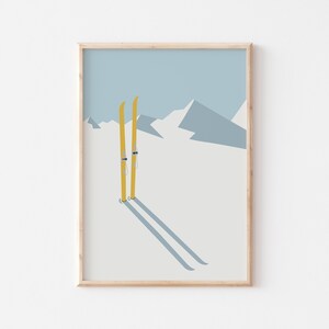 Mountain Top Skis Digital Download Instant Winter Art