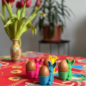 Ostereierhalter-Set, 3D-Druck-Eierhalter für Ostern-Tischdekor, Osterdekor-Häschen-Eierhalter Geschenk, Osterfamilientreffen, Osterhase