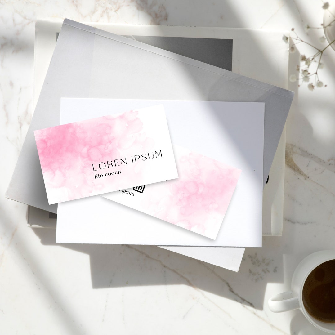 Business Card Template, Printable Business Card Temlate, DIY Minimalist ...