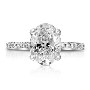 2.73 CT Halo Oval Lab Grown Diamond Engagement Ring, 14K White Gold, IGI CERTIFIED image 4